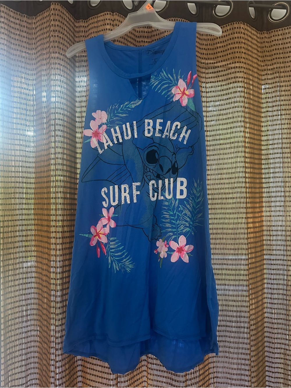 Disney Stitch "Lahui Beach Surf Club" Blue Nightgown Size M
